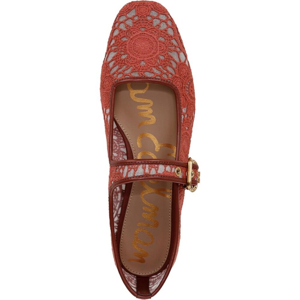 Sam Edelman Womens Warm Sienna Leather  Michaela Mary Jane Ballet Flat Shoes - Picture 5 of 6